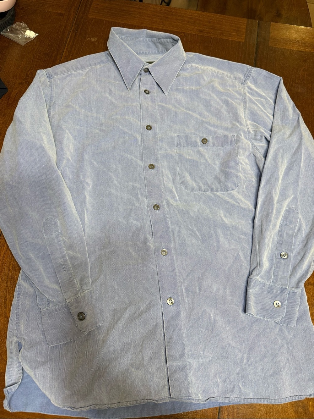 Ermenegildo Zegna Men's Long Sleeve Button Down Dress Shirt Medium Italy Blue